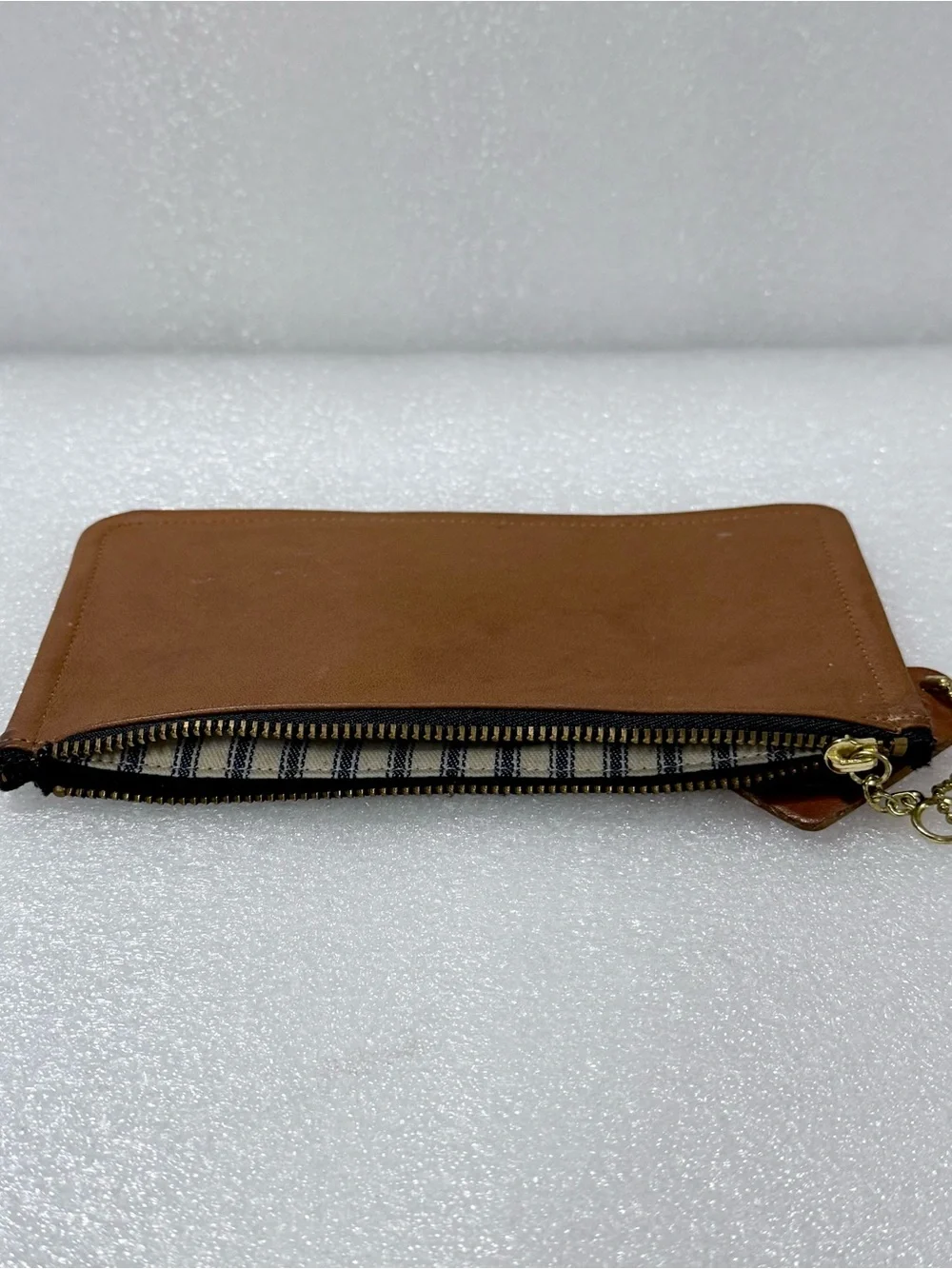 Vintage Coach British Tan Slim Makeup Bag